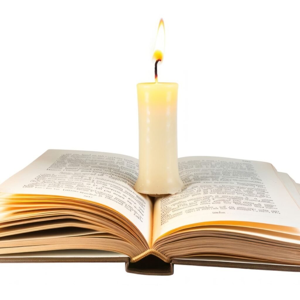 Jews candle book open publication.